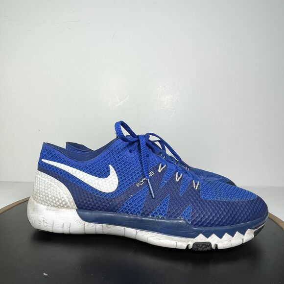 Nike Free Flyknit 3.0 Running Shoes Men 8 Blue White Lightweight Minimal Trainer - Picture 1 of 14